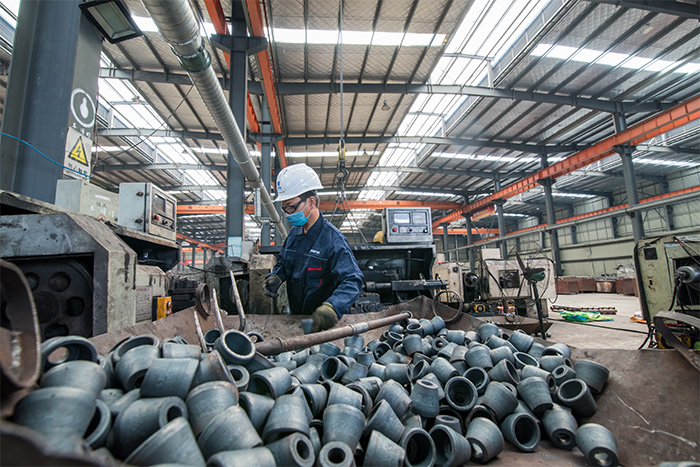 北票网架配件-锥头加工车间